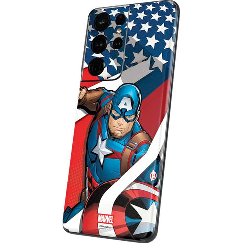 Marvel Captain America Action Pose Galaxy S21 Ultra 5G Skin
